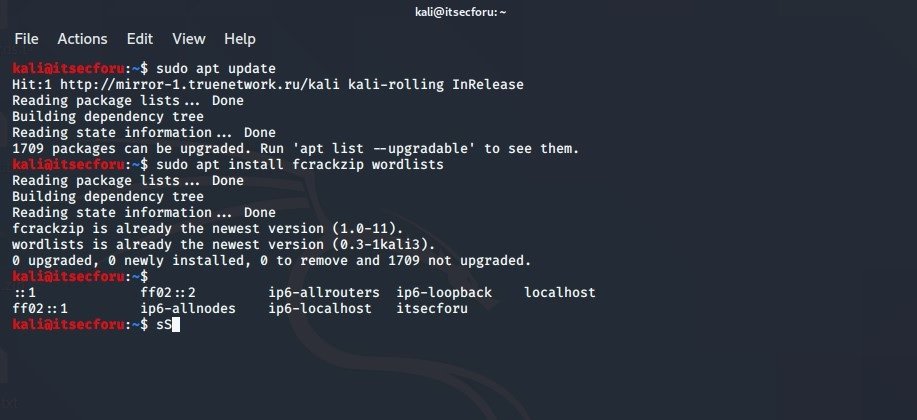 How to crack the password of a ZIP file with Kali Linux